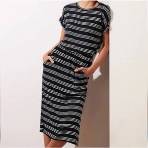 NWT Banana Republic black striped knit dress